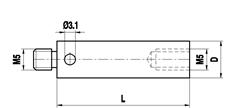 A-5555-0132  Aluminiowe przedłużenie trzpienia pomiarowego M5, dł. 100 mm, D 11 mm, do zastosowań Zeiss