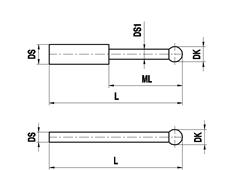 A-5555-0113  Trzpień pomiarowy do obsady D1.5-L26.5 do zastosowań Zeiss
