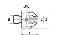A-5555-0106 5-kierunkowa obsada trzpienia M5 ze stali nierdzewnej, śr. trzonu 1,5 mm, dł. 10 mm, do zastosowań Zeiss
