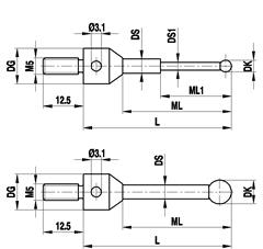 A-5555-0087 Trzpienie pomiarowe do konfiguracji gwiazdowej do zastosowań Zeiss