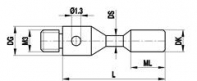 A50040254 Walec M3 z węglika wolframu, śr. 1,5 mm, dł. 11 mm, długość pomiarowa 1,5 mm, do zastosowań Zeiss