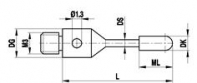A50040256 Walec M3 z węglika wolframu, śr. 2 mm, dł. 21 mm, długość pomiarowa 7 mm, do zastosowań Zeiss